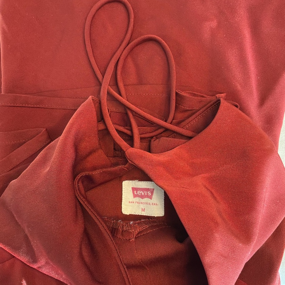 Levi's Rust Red Slip Midi Dress with Spaghetti Strap - Picture 5 of 5